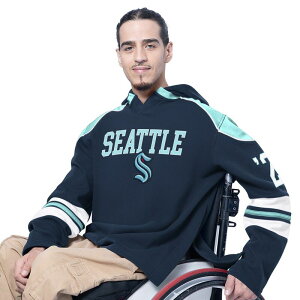�J�[�� �o���N�X �����Y �g�b�v�X T�V���c Men's G-III Sports by Carl Banks Deep Sea Blue Seattle Kraken Adaptive Wear Lord Stanley Hooded Long Sleeve T-Shirt Krk Navy �l�C�r�[