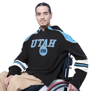 �J�[�� �o���N�X �����Y �g�b�v�X T�V���c Men's G-III Sports by Carl Banks Black Utah Mammoth Adaptive Wear Lord Stanley Hooded Long Sleeve T-Shirt Utm Black �u���b�N