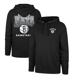 �t�H�[�e�B�Z�u���u�����h �����Y �g�b�v�X T�V���c �p�[�J�[ 47 Brand Men's '47 Black Brooklynets 2025/26 City Edition Jab Step Headline Hoodie Net Black �u���b�N