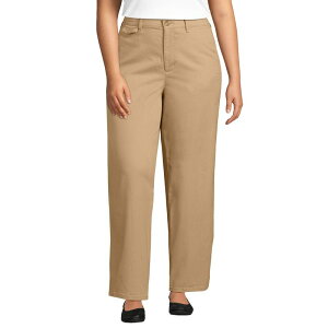 �����Y�G���h ���f�B�[�X �{�g���X �J�W���A���p���c �X�g���[�g �v���X�T�C�Y Plusize Lands' End High-Rise Rail Straight Leg Chino Pants Desertan �^��