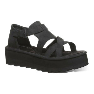 �x�A�p�E ���f�B�[�X �V���[�Y �T���_�� �v���b�g�t�H�[�� Bearpaw Pinnacle Women's Platform Buckle Sandals Black �u���b�N
