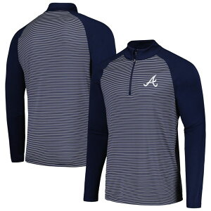 �A���u�����f�b�h �����Y �g�b�v�X T�V���c Unbranded Men's Levelwear Navy Atlanta Braves Charter Striped Raglan Quarter-Zip Top Brv Navy �l�C�r�[