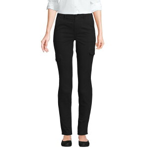 �����Y�G���h ���f�B�[�X �{�g���X �J�W���A���p���c Women's Lands' End Mid Rise Slim Cargo Chino Pants Black �u���b�N