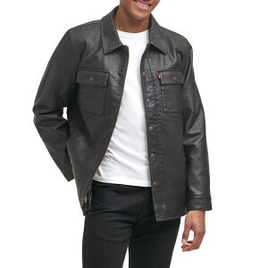 ���[�o�C�X �����Y �A�E�^�[ �W���P�b�g�E�u���]�� ���U�[ �t�F�C�N���U�[ Men's Levi's Faux Leather Sherpa Lined Button Trucker Jacket Brown �u���E��