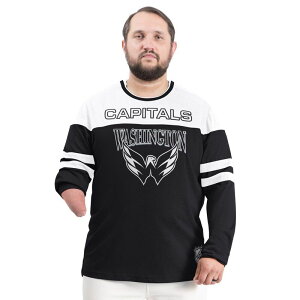 �J�[�� �o���N�X �����Y �g�b�v�X T�V���c �L���b�v ���� Men's G-III Sports by Carl Banks Black Washington Capitals Adaptive Wear Outlast Durene Long-Sleeve T-Shirt Cap Black �u���b�N