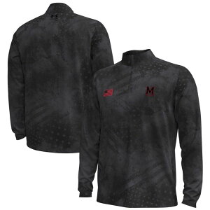 �A���_�[�A�[�}�[ �����Y �g�b�v�X T�V���c Men's Under Armour Black Maryland Terrapins Freedom Collection ArmorFuse Half-Zip Top Mar Black �u���b�N