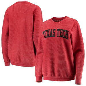 �v���X�{�b�N�X ���f�B�[�X �g�b�v�X T�V���c ���B���e�[�W �X�E�F�b�g Women's Pressbox Red Texas Tech Red Raiders Comfy Cord Vintage Wash Basic Arch Pullover Sweatshirtxt Red ���b�h
