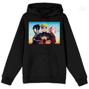 �A�j���L�����N�^�[ �����Y �g�b�v�X T�V���c �p�[�J�[ Licensed Character Men's Naruto Sasuke Sakura Hoodie Black �u���b�N