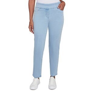�A���t���b�h �_�i�[ ���f�B�[�X �{�g���X �J�W���A���p���c �v�` �f�j�� Petite Alfredunner Super Stretch Pull-On Straight-Leg Denim Pants Light Denim �f�j��