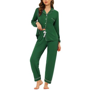 cheibear ���f�B�[�X �A���_�[�E�F�A �i�C�g�E�F�A �V���c cheibear Women's Pajama Sleep Shirt Nightwear Sleepwear Lounge Modal Pj Sets Green �O���[��