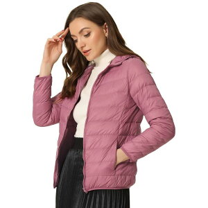 �A���O�� �P�[ ���f�B�[�X �A�E�^�[ �W���P�b�g�E�u���]�� �_�E�� ALLEGRA K Women's Hooded Lightweight Down Packable Puffyer Jacket Pink �s���N