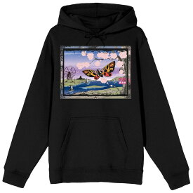 アニメキャラクター メンズ トップス Tシャツ パーカー Licensed Character Men's Godzilla Classic Mothra Hoodie Black ブラック
