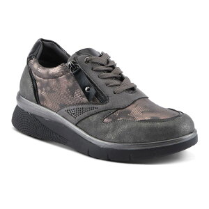 �t���N�T�X ���f�B�[�X �V���[�Y �X�j�[�J�[ �v���b�g�t�H�[�� Flexus by Spring Step Wyclef Women's Platform Sneakers Pewter �s���[�^�[