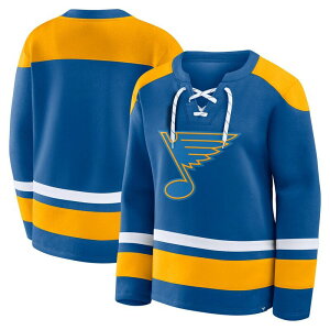 �t�@�i�e�B�N�X ���f�B�[�X �g�b�v�X T�V���c �X�E�F�b�g ���[�X Women's Fanatics Blue St. Louis Blues Icing Long Sleeve Lace Up Sweatshirt Blue �u���[