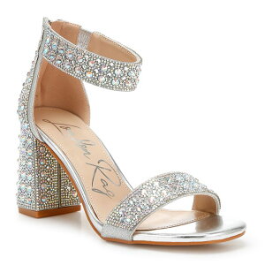 �����h�����O ���f�B�[�X �V���[�Y �T���_�� �X�p���R�[�� �q�[�� London Rag Cady Women's Block Heel Rhinestonesequinsandalsilver �V���o�[