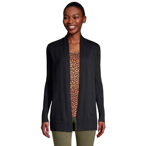 �����Y�G���h ���f�B�[�X �A�E�^�[ �j�b�g�E�Z�[�^�[ �v�` �J�[�f�B�K�� Petite Lands' End Open-Front Long Cardigan Sweater Black �u���b�N