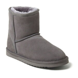 �f�B�A�t�H�[���Y ���f�B�[�X �V���[�Y �T���_�� �A���N�� �u�[�c Fireside by Dearfoams Rosebery Women'shearling Ankle Boot Slippers Gray �O���[