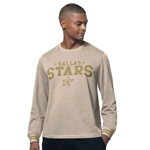 �y���������z �X�^�[�^�[ �����Y T�V���c �g�b�v�X Men's Starter Tan Dallas Stars Field Long Sleeve T-Shirt Str Multi
