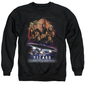 �A�j���L�����N�^�[ �����Y �g�b�v�X T�V���c �X�E�F�b�g �O���t�B�b�N Licensed Character Men'star Trek Picard The Last Graphic Sweatshirt Black �u���b�N