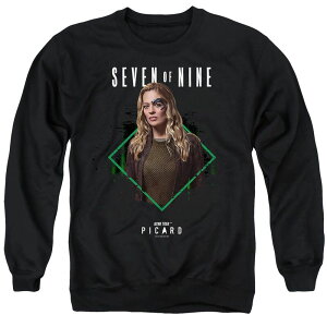 �A�j���L�����N�^�[ �����Y �g�b�v�X T�V���c �X�E�F�b�g �O���t�B�b�N Licensed Character Men'star Trek Picard Seven Of Nine Graphic Sweatshirt Black �u���b�N