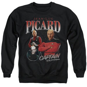 �A�j���L�����N�^�[ �����Y �g�b�v�X T�V���c �X�E�F�b�g �O���t�B�b�N Licensed Character Men'star Trek Picard Graphic Sweatshirt Black �u���b�N