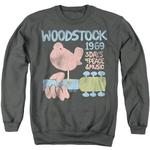 �A�j���L�����N�^�[ �����Y �g�b�v�X T�V���c �X�E�F�b�g �O���t�B�b�N Licensed Character Men's Woodstock 50 Years Dove Graphic Sweatshirt Charcoal �`���R�[��