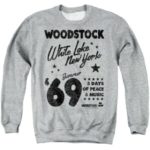 �A�j���L�����N�^�[ �����Y �g�b�v�X T�V���c �X�E�F�b�g �O���t�B�b�N Licensed Character Men's Woodstock White Lake New York Graphic Sweatshirt Heather Gray �O���[