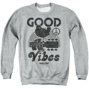 �A�j���L�����N�^�[ �����Y �g�b�v�X T�V���c �X�E�F�b�g �O���t�B�b�N Licensed Character Men's Woodstock Good Vibes Graphic Sweatshirt Heather Gray �O���[