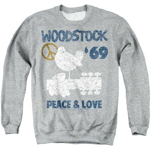 �A�j���L�����N�^�[ �����Y �g�b�v�X T�V���c �X�E�F�b�g �O���t�B�b�N Licensed Character Men's Woodstock Peace & Love Graphic Sweatshirt Heather Gray �O���[