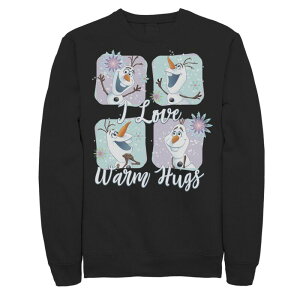 �f�B�Y�j�[ �����Y �g�b�v�X T�V���c �X�E�F�b�g Disney's Frozen Olaf Men's Love Warm Hugsweatshirt Black �u���b�N
