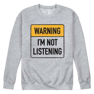 �A�j���L�����N�^�[ �����Y �g�b�v�X T�V���c �X�E�F�b�g Licensed Character Men's Warning Not listening Sweatshirt Gray �O���[