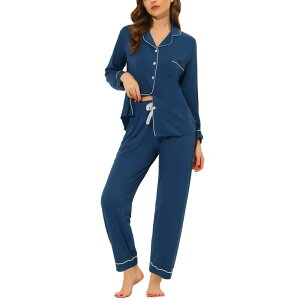 cheibear ���f�B�[�X �A���_�[�E�F�A �i�C�g�E�F�A �V���c cheibear Women's Pajama Sleep Shirt Nightwear Sleepwear Lounge Modal Pj Sets Blue �u���[