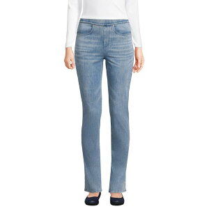 �����Y�G���h ���f�B�[�X �{�g���X �f�j���p���c �v�` �W�[���Y Petite Lands' End Starfish Mid-Rise Pull-On Straight Jeans Light Brook