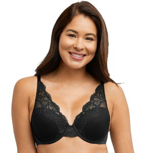 �o�� ���f�B�[�X �A���_�[�E�F�A �u���W���[ ���[�X Bali One Smooth U Comfort Stretch Lace Underwire Bra DF0084 Black �u���b�N