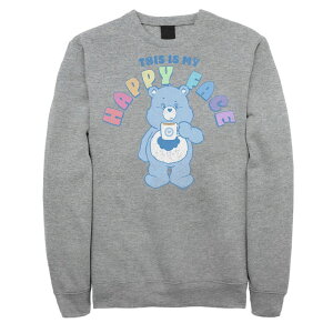 �A�j���L�����N�^�[ �����Y �g�b�v�X T�V���c �t���[�X �O���t�B�b�N Licensed Character Men's Care Bears This My Happy Face Graphic Fleece Athletic Heather �w�U�[