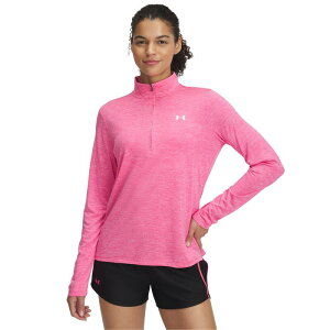 �A���_�[�A�[�}�[ ���f�B�[�X �A�E�^�[ �W���P�b�g�E�u���]�� Women's Under Armour Techalf-Zip Top Super Pink �s���N