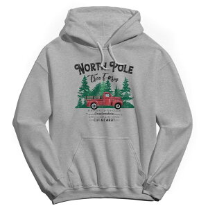 �A�j���L�����N�^�[ �����Y �g�b�v�X T�V���c �p�[�J�[ Licensed Character Men's North Pole Tree Farm Hoodie Sport Gray �O���[