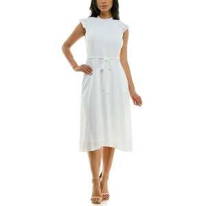 �j�i���I�i���h ���f�B�[�X �g�b�v�X �����s�[�X ���b�N�l�b�N �V�t�H�� Women's Nina Leonard Mockneck Chiffon Dress Ivory �A�C�{���[