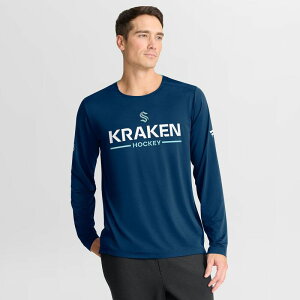 �t�@�i�e�B�N�X �����Y �g�b�v�X T�V���c Men's Fanatics Navy Seattle Kraken Authentic Pro Rink Tech Long Sleeve T-Shirt Krk Navy �l�C�r�[