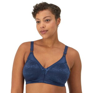 �o�� ���f�B�[�X �A���_�[�E�F�A �u���W���[ ���[�X Bali Double Support Lace Full-Figure Wireless Bra DF3372 In The Navy �l�C�r�[