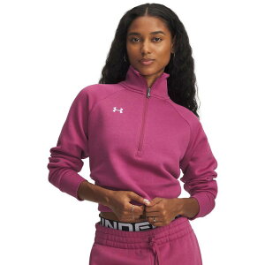 �A���_�[�A�[�}�[ ���f�B�[�X �g�b�v�X T�V���c �t���[�X Women's Under Armourival Fleece Zip Top Fuchsia Dusk �t���[�V��