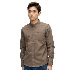 �{���R�� �����Y �g�b�v�X T�V���c �_�E�� Men's Volcom Orion Modern Fit Woven Long Sleeve Button-Down Shirt Khaki �J�[�L