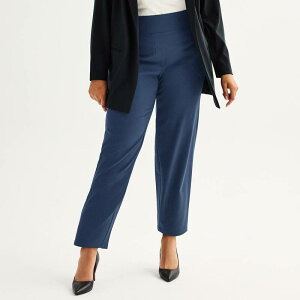 �i�C���E�F�X�g ���f�B�[�X �{�g���X �J�W���A���p���c �v���X�T�C�Y �A���N�� Plusize Nine West Pull-On Straight Ankle Pants Resolute Blue �u���[