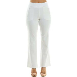 �j�i���I�i���h ���f�B�[�X �{�g���X �J�W���A���p���c Women's Nina Leonard Classic Bell Bottom Pants Ivory �A�C�{���[