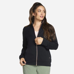 �X�P�b�`���[�Y ���f�B�[�X �A�E�^�[ �W���P�b�g�E�u���]�� Women'skechers The Go Walk Ottoman Cozy Fit Zip-Up Jacket Bold Black �u���b�N