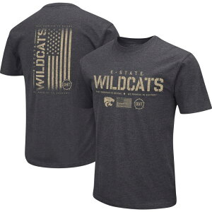 �R���V�A�� �����Y �g�b�v�X T�V���c �g�[�� Men's Colosseum Heather Blackansastate Wildcats Big & Tall OHT Military Appreciation Playbook T-Shirt Kst Charco �u���b�N