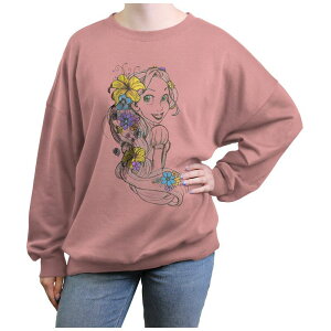 �f�B�Y�j�[ ���f�B�[�X �g�b�v�X T�V���c �t���[�X �O���t�B�b�N Disney's Tangled Rapunzel Flower Graphic Fleece Juniors' Graphic Fleece Desert Pink �s���N