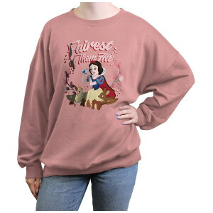 �f�B�Y�j�[ ���f�B�[�X �g�b�v�X T�V���c �t���[�X �O���t�B�b�N Disney'snowhite Fairest Of Them All Juniors' Graphic Fleece Desert Pink �s���N