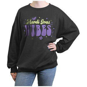 �A���u�����f�b�h ���f�B�[�X �g�b�v�X T�V���c �t���[�X �O���t�B�b�N Unbranded Juniors' Mardi Gras Vibes Graphic Fleece Charcoal �`���R�[��
