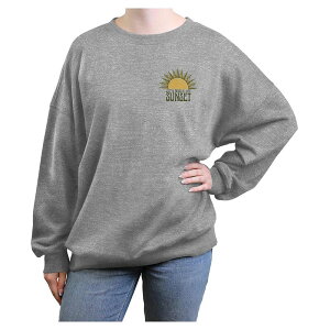 �A���u�����f�b�h ���f�B�[�X �g�b�v�X T�V���c �O���t�B�b�N Unbranded Juniors' Let's Watch The Sunset Oversized Graphic Pullover Heather Gray �O���[